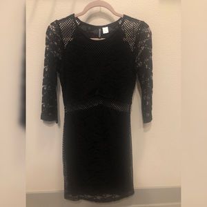 Black 3/4 length bodycon dress